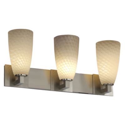 Fusion Tall Cylinder Weave Shade Modular Bath Bar by Justice Design Group - Starlight Lighting USA and Canada